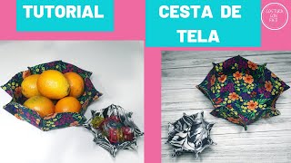 DIY CESTA DE TELA MULTIUSO  cesta circular cómo hacer una cesta de tela [upl. by Materse]