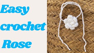 Crochet a Rose with this super Easy Tutorial step by step  beginner friendly [upl. by Gnilsia]