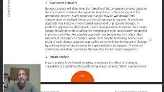 Business Analysis BABOK Guide Chapter 54 Assess Requirement Changes [upl. by Mccutcheon672]