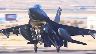 F16 Fighting Falcon Fighter Jet Take Off US Air Force [upl. by Lovering]