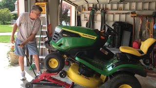 Sharpen John Deere S130 Mulching Blades How to Why amp How Often [upl. by Perlie773]