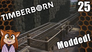 Timberborn Modded  Canyon Rail Run [upl. by Mandy]