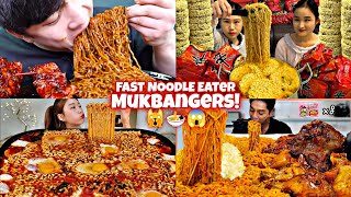 FAST NOODLE EATER MUKBANGERS🍜😱🙀 [upl. by Gnouhk735]