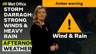 07122024  Storm Darragh brings disruption  Afternoon Weather Forecast UK – Met Office Weather [upl. by Rhoads]