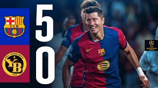 HIGHLIGHTS  FC BARCELONA 5 vs 0 YOUNG BOYS  UEFA CHAMPIONS LEAGUE 202425 [upl. by Althea]