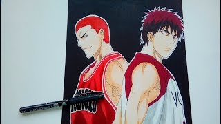 Drawing Sakuragi and Kagami 桜木 花道 amp 火神 大我 [upl. by Dalt969]