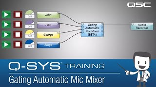 QSYS Automatic Mixer  Part C Gated Mixers Setup [upl. by Okia]