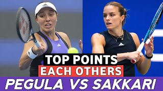 Jessica Pegula vs Maria Sakkari Great Top Points Each Others  Epic Shots Tennis Classic [upl. by Lyrrehs]