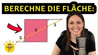 Kannst DU die Fläche des Quadrats berechnen – Mathe RÄTSEL Geometrie [upl. by Jarl590]