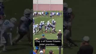 Detroit Lions safety Kerby Joseph FEEDING rookie Malik Nabers haymakers in team practices nflnews [upl. by Nireves]