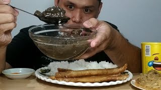 Dinuguan lumpiang shanghai at ginisang labanos Pinoy mukbang [upl. by Theobald]