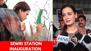 Dia Mirza With Daughter At Inauguration Of Hamara Station Hamari Shaan CR At Sewree Railway Station [upl. by Oshinski]