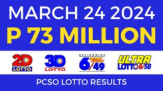 Lotto Result March 24 2024 9pm PCSO [upl. by Featherstone991]