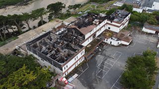 Derelict Hotel California Fire Damage Newquay Cornwall [upl. by Ahsiyn856]