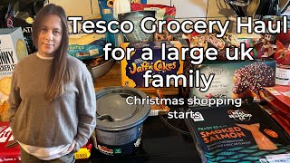 TESCO FOOD GROCERY SHOPPING HAUL£310 before clubcard discountsLARGE UK FAMILYCHRISTMAS FOOD incl [upl. by Roselani408]