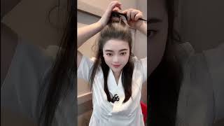 Quick and easy girls hairstyle 💙✂️ Short hair style amplong hair style shorts tutorial tiktok [upl. by Hilde555]