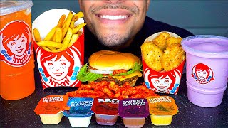 ASMR Wendy’s Eating Show Hot Cheetos Mukbang Jalapeño Chicken Nuggets Frosty Fries No Talking Jerry [upl. by Vandyke]