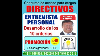 ENTREVISTA PERSONAL  CONCURSO DE DIRECTIVOS [upl. by Kuth587]