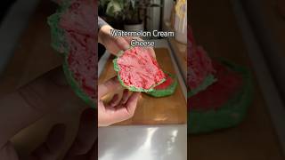 Watermelon Cream Cheese shorts food recipe baking creamcheese watermelon snack bagel [upl. by Eremehc]