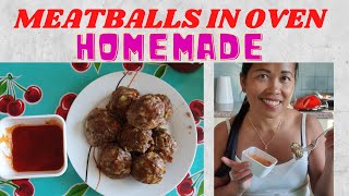 How To Make MeatballsBolaBola In The Oven Panslasang Pinoy  Mads Filipino Recipe [upl. by Valida]