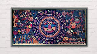 Cuadros de Estambre artesanía Huichol Tatehuari [upl. by Tilford609]