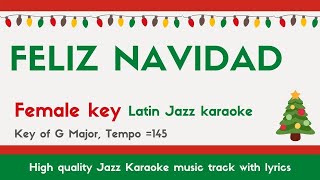 Feliz Navidad Latin ver female singers Sing along JAZZ KARAOKE Holiday song [upl. by Cela]