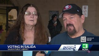 California Election  Voters cite economy as a top issue at Salida voting location [upl. by Garwood419]