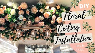 Hanging Artificial Flower Installation  DIY Weddings and Events [upl. by Brenton]