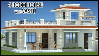 4 Room With Verandah North Facing House Plan With Classic Elevation Design  Gopal Architecture 20 [upl. by Sillihp606]