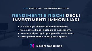 Rendimenti e rischi degli investimenti immobiliari [upl. by Anul]