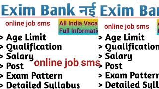 India Exim Bank Recruitment 2024  India Exim Bank Management Trainees Notification Out 2024 [upl. by Soraya]