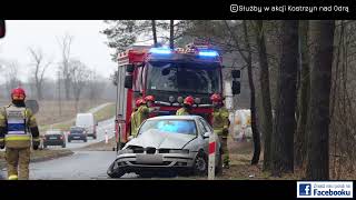 Wypadek Kierujący uderzył w drzewo  Kostrzyn nad Odrą 5022024 [upl. by Collier]