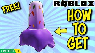 LIMITED STOCK FREE UGC ITEM How To Get GRIMACE SHAKE HAT on Roblox [upl. by Madriene]