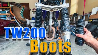 How To Replace Front Fork Boots on a Yamaha TW200 [upl. by Rachael399]