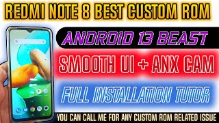 Best Android 13 Custom Rom For Redmi Note 8  8T  How To Install Custom Rom Without Brick Easily 🔥 [upl. by Eleonora]