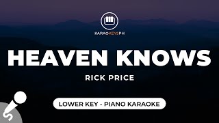 Heaven Knows  Rick Price Lower Key  Piano Karaoke [upl. by Ivanna]