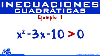 Inecuaciones Cuadráticas  Segundo grado  Ejemplo 1 [upl. by Nnylyram]