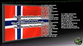 Norway National Anthem quotJa Vi Elsker Dette Landetquot INSTRUMENTAL with lyrics [upl. by Baumann]