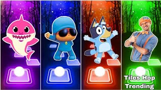 Baby Shark 🆚 Pocoyo 🆚 Blippi 🆚 Bluey Bingo  🎶 Who Is Best [upl. by Nosydam]