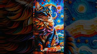 AI awesomeness regal purple and orange cat [upl. by Seward]