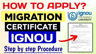 IGNOU How To Apply For IGNOU Migration Certificate Step by Step Procedure  Vidya Updates [upl. by Reilly]