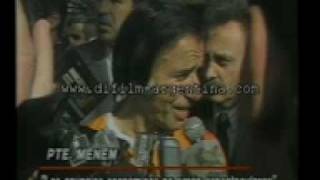 DiFilm  Menem habla de la privatizacion de Ferrocarriles Argentinos 1990 [upl. by Monteria]