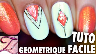 Tuto nail art tendance triangle géométrique estival [upl. by Namref]