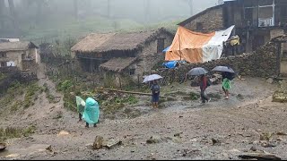 Naturally Rural Life Of Mountain VillageMost Relaxing Shepherd LifeRainy SeasonOriginal Life [upl. by Nnayd]