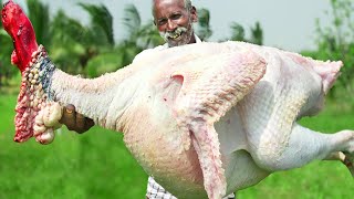 GIANT TURKEY RECIPE  VILLAGE TRADITIONAL GOAT  FISH  TURKEY RECIPE  Grandpa Food [upl. by High656]