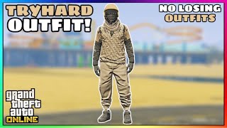 Easy Tan Joggers Ripped Shirt Glitch Tryhard Modded Outfit No Transfer GTA Online [upl. by Argyle517]