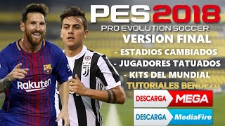 GENIAL PES 2018 VERSIÓN FINAL EMULADOR PPSSPP NARRADORES EN ESPAÑOL  CONFIGURACIÓN 2017 [upl. by Eicak]