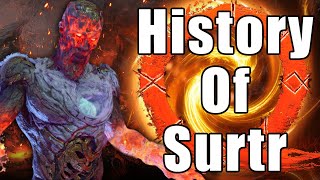 History Of Surtr  The Last Fire Giant  God Of War Series [upl. by Ahtnamas]