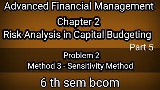 6th sem bcom AFM Ch 2 Risk Analysis in Capital Budgeting Method 3 Sensitivity Method problem 2 [upl. by Hattie]