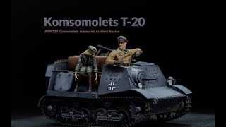 【Model Building】Komsomolets T20captured  Trumpeter  135 Tank Model  USSR most Cute Machinery [upl. by Elnora946]